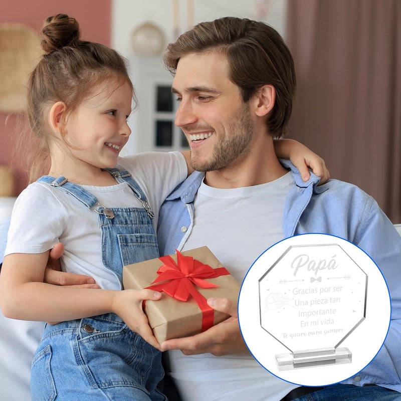 Yopyame Dad Gifts Acrylic Plaque - Regalos para Papá Acrylic Gift Keepsake Paperweight Gifts for Dad in Spanish Christmas Thanksgiving Father's Day Ideas Gifts for Dad Birthday from Son Daughter - Image 5